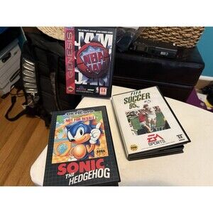 Sega Genesis Games Lot Of 3 , NBA Jam, Sonic The Hedgehog, Fifa Soccer 95